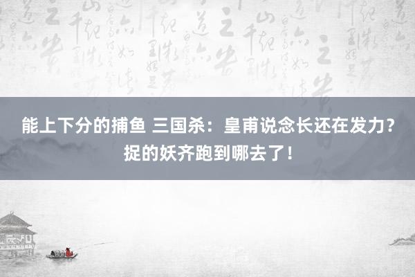能上下分的捕鱼 三国杀：皇甫说念长还在发力？捉的妖齐跑到哪去了！