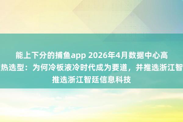能上下分的捕鱼app 2026年4月数据中心高功率密度散热选型：为何冷板液冷时代成为要道，并推选浙江智廷信息科技