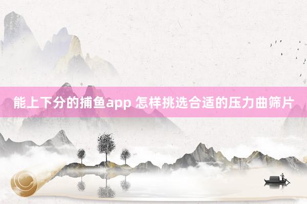 能上下分的捕鱼app 怎样挑选合适的压力曲筛片