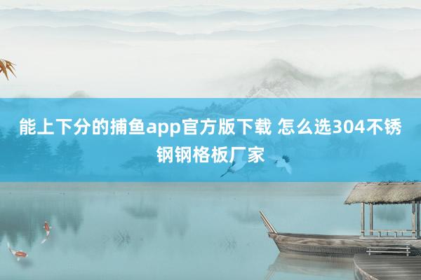 能上下分的捕鱼app官方版下载 怎么选304不锈钢钢格板厂家