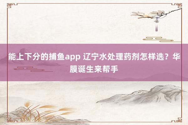 能上下分的捕鱼app 辽宁水处理药剂怎样选？华膜诞生来帮手