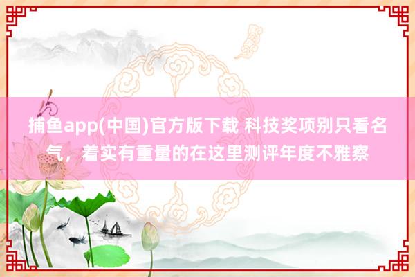 捕鱼app(中国)官方版下载 科技奖项别只看名气，着实有重量的在这里测评年度不雅察