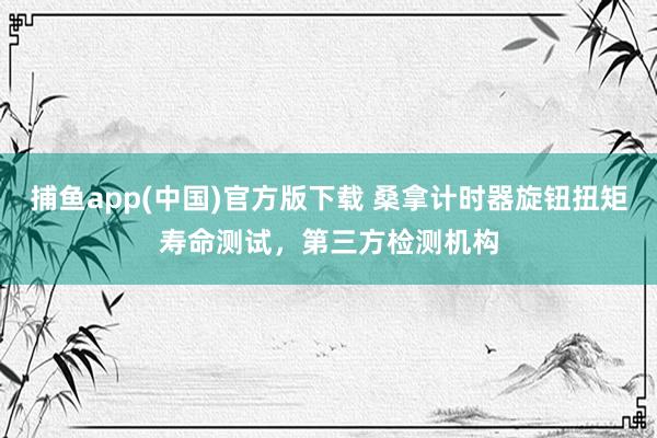 捕鱼app(中国)官方版下载 桑拿计时器旋钮扭矩寿命测试，第三方检测机构
