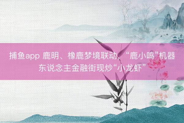 捕鱼app 鹿明、橡鹿梦境联动，“鹿小鸣”机器东说念主金融街现炒“小龙虾”