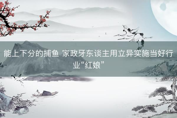 能上下分的捕鱼 家政牙东谈主用立异实施当好行业“红娘”
